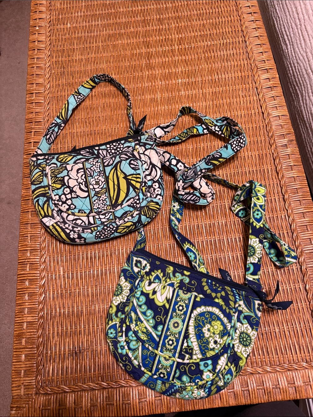 Vera Bradley Quilted Floral Crossbody Bag — Blue & Teal x2